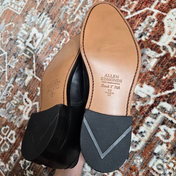 ALLEN EDMONDS Park Avenue Black Dress Shoes Mens 9 bench welt Excellent - Picture 11 of 13